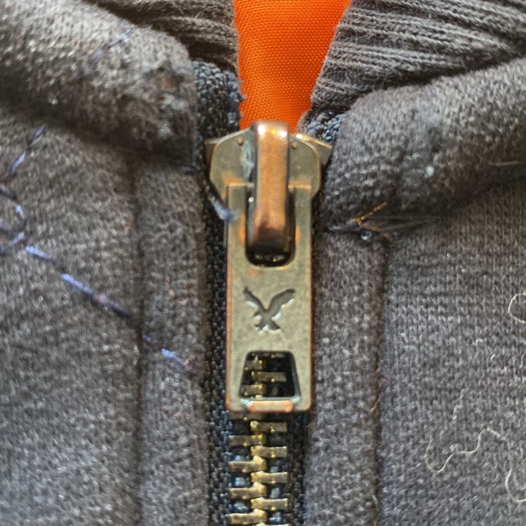 LAST MARKDOWN!! American Eagle Black Quilted Jacket with Orange Lining - Sz M - Picture 9 of 13